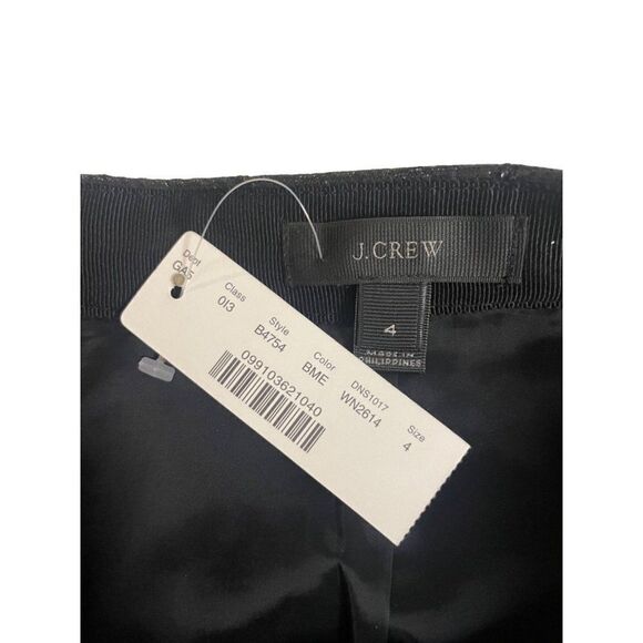 J. Crew Skirt Style B4754 Origami Skirt Black Metallic Size 4 NWT - Picture 6 of 6